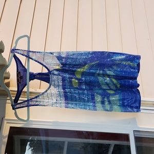 Peacock sequin tank blue green medium knot sparkle